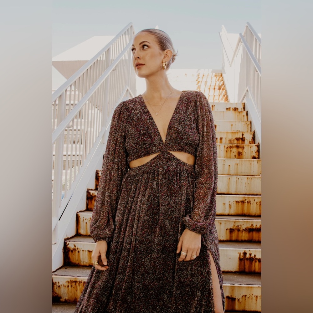 Buddy Love YVONNE LONG SLEEVE MAXI DRESS - OZARK, Small (NWT)